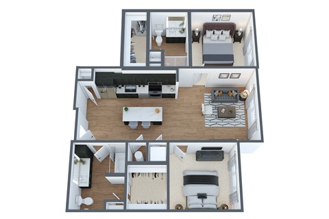 2 bedroom, 2 bathroom